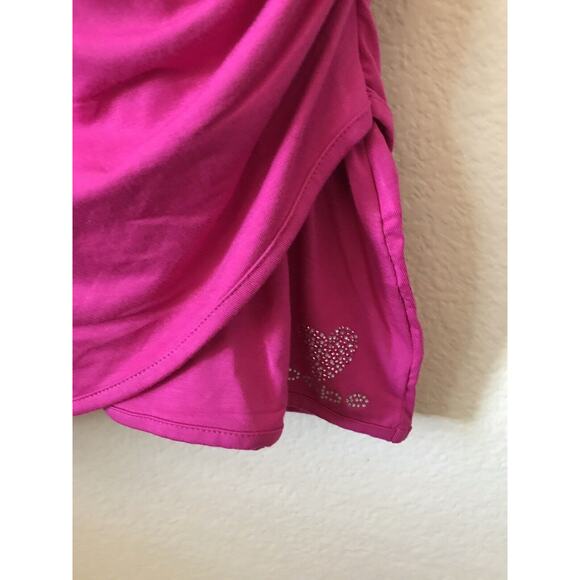 Bebe Very Berry V Neck Side Ruched Sleeveless Stretchy Lined Dress Size M - Picture 3 of 4